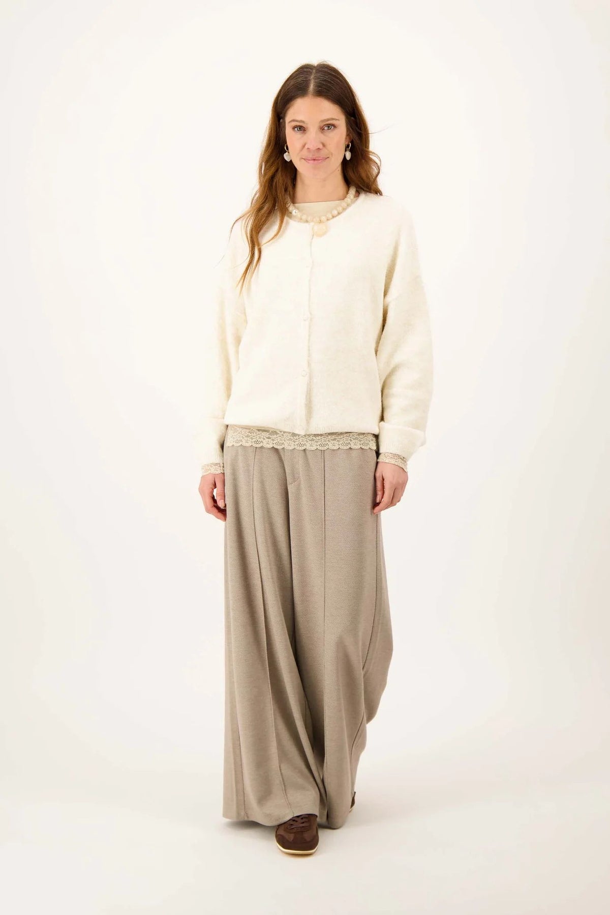 Zusss Twill broek met stretch schuine band