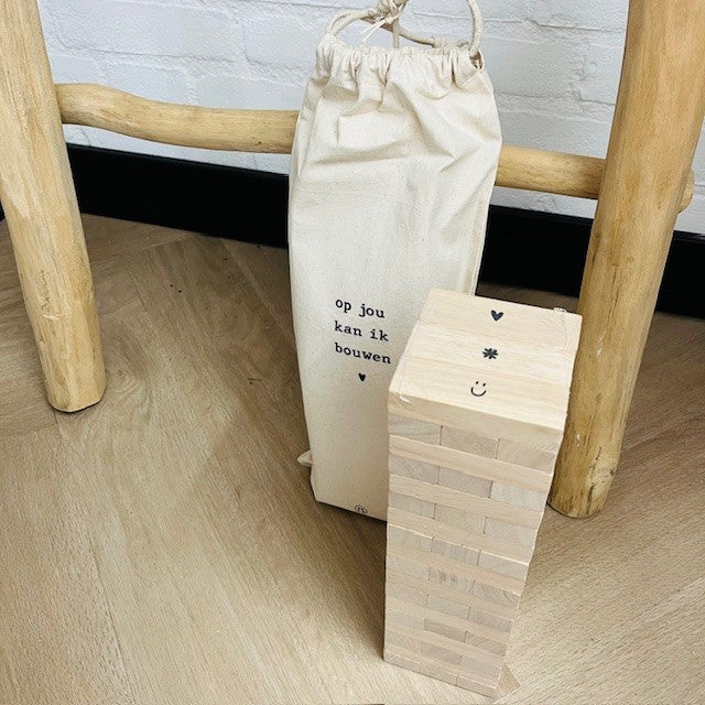 Houten spelletje op jou kan ik bouwen