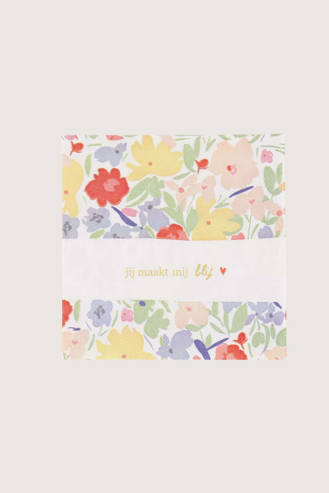 Zusss servetten vierkant bloemen jij maakt mij blij