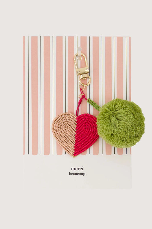 Ansichtkaart tashanger pompon hart merci beaucoup