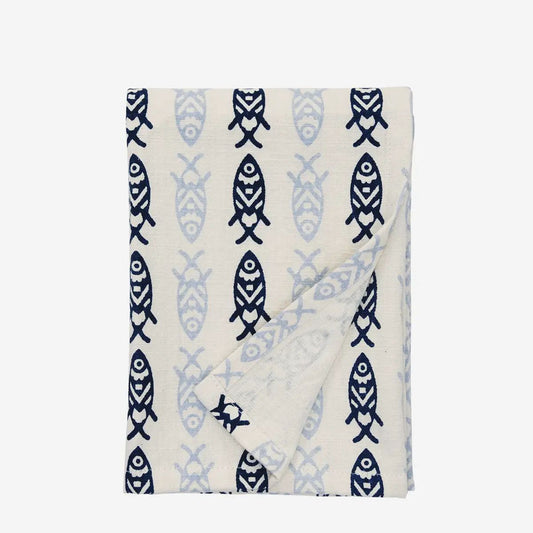Madam stoltz printed kitchen towel fish