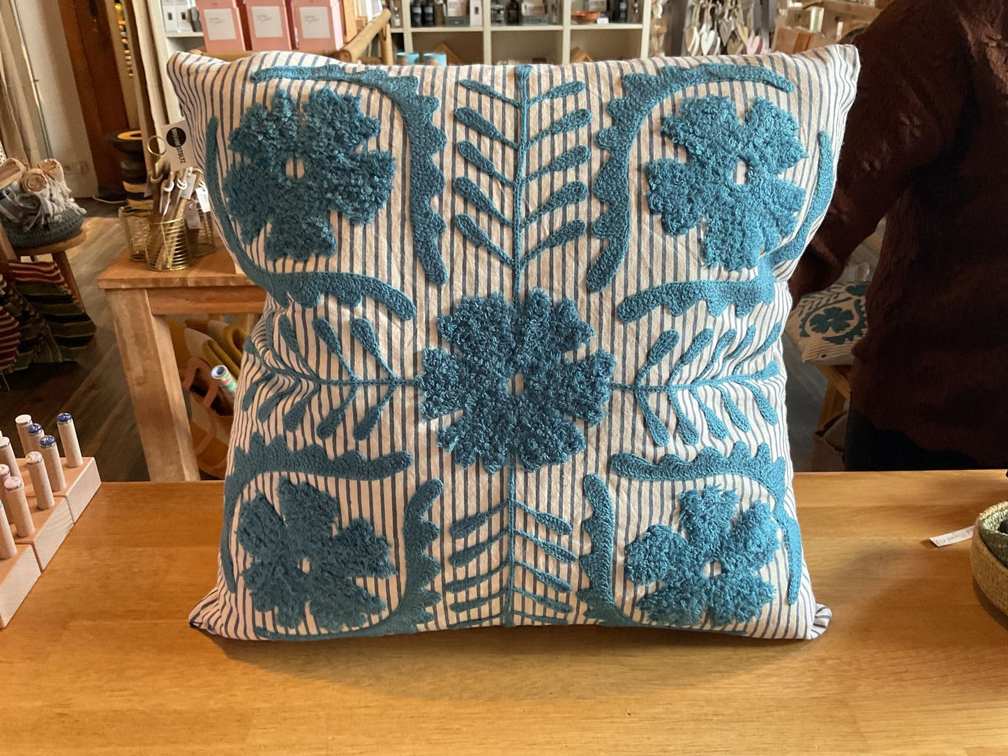 Madam stoltz suzani embroidered cushion With filler