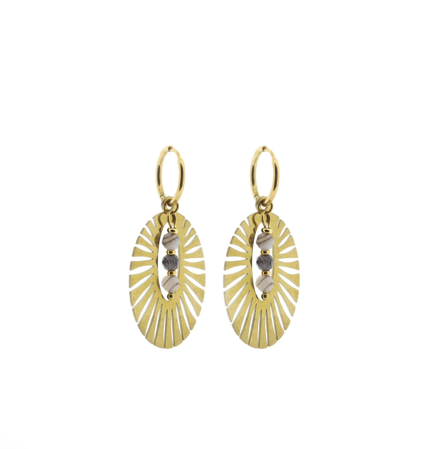 Solid gold earring blade 4mm facet