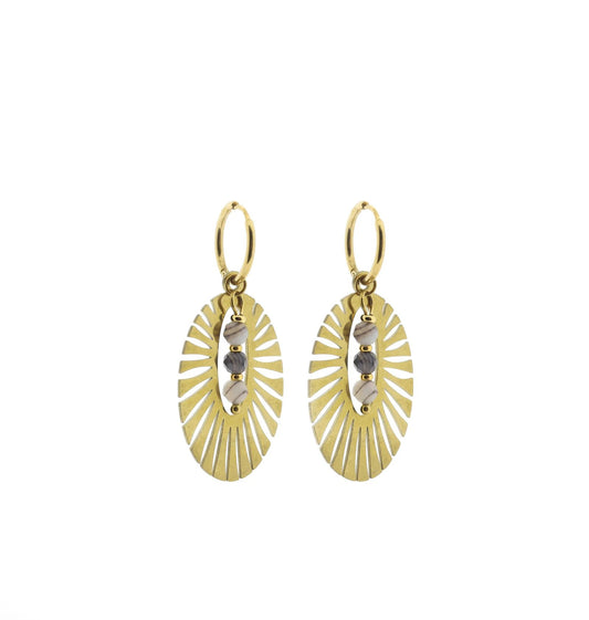 Solid gold earring blade 4mm facet