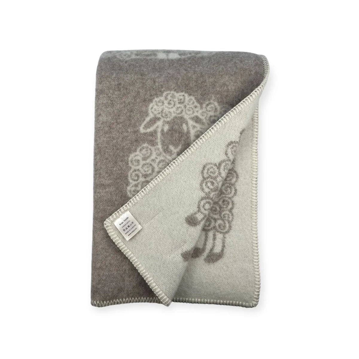 Sheep Plaid - 90% Wool / 10% Cotton beige white