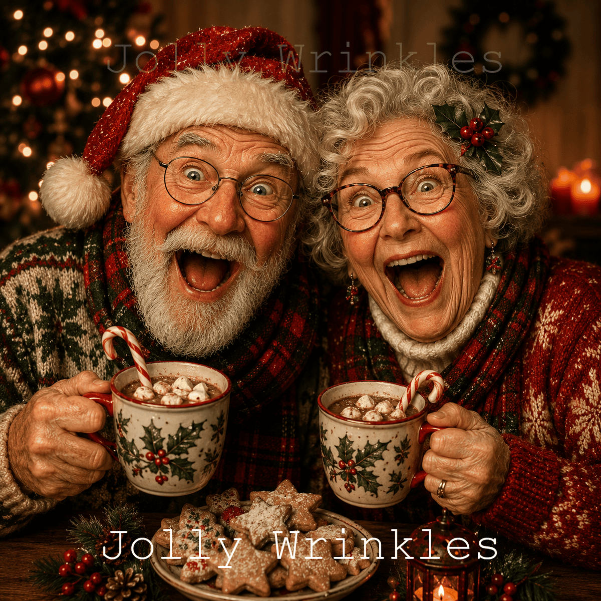Jolly wrinkles wenskaart kerst met chocomel