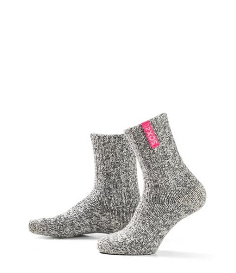 Sox3133 soxs originals medium grijze wol bubble gum 37-41