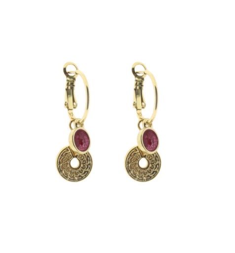 Qoss Marloes disc oorbel goud