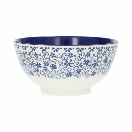 Bunzlau Melamine Bowl Indigo Lace