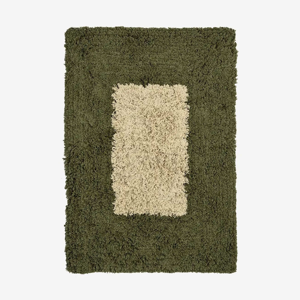 Madam stoltz tufted cotton bath mat khaki