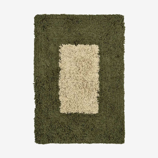 Madam stoltz tufted cotton bath mat khaki