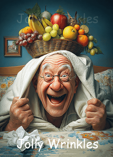 Jolly wrinkles ansichtkaart Beterschap man