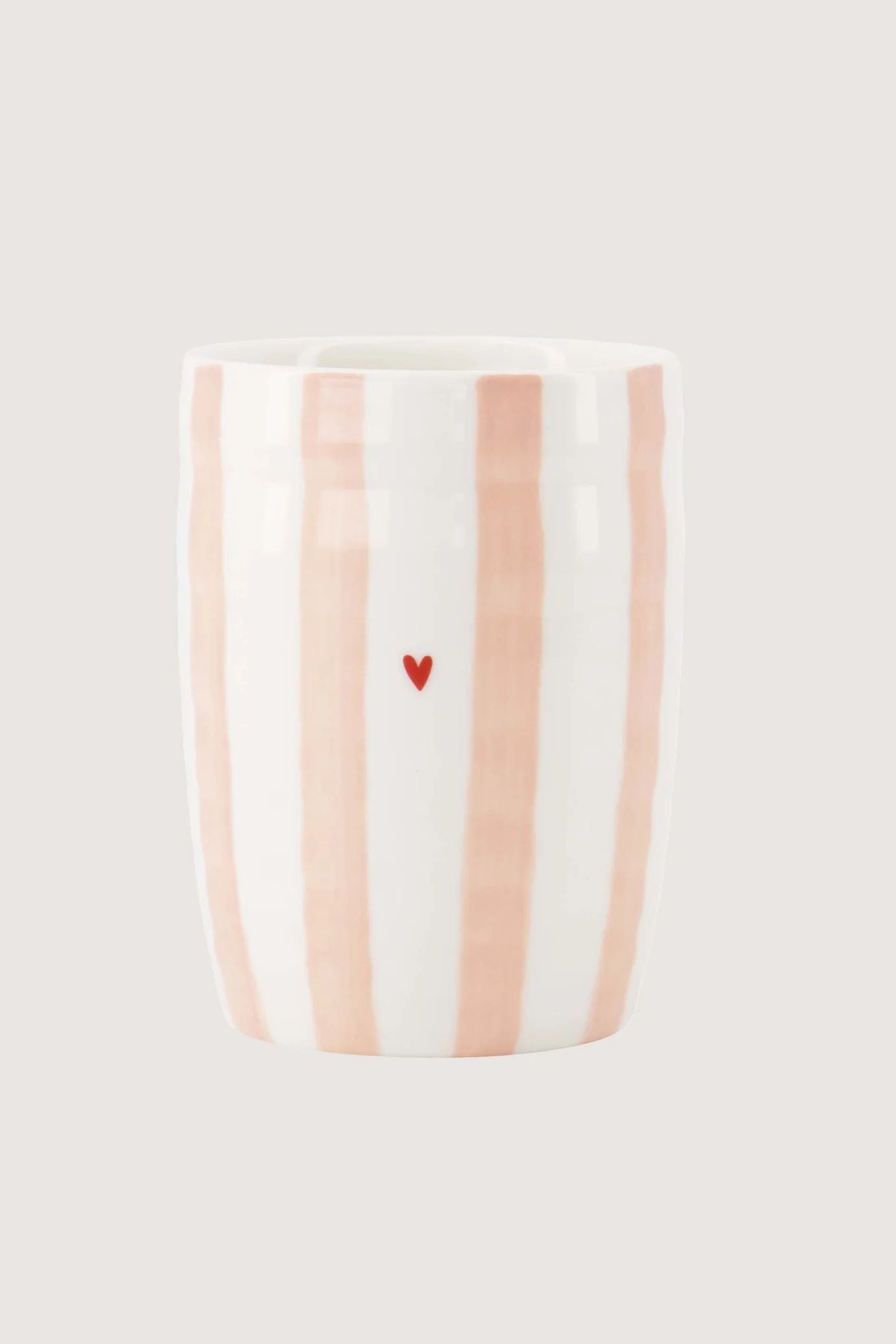 Zusss koffiemok streep hartje wit / roze / rood