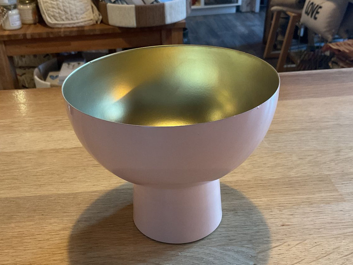 Zusss schaal op voet metaal roze / goud