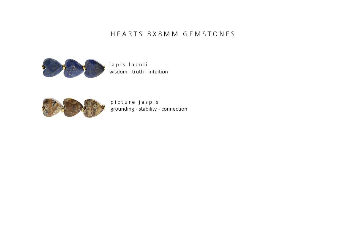 Solid gold connector necklace heart (8x8mm)