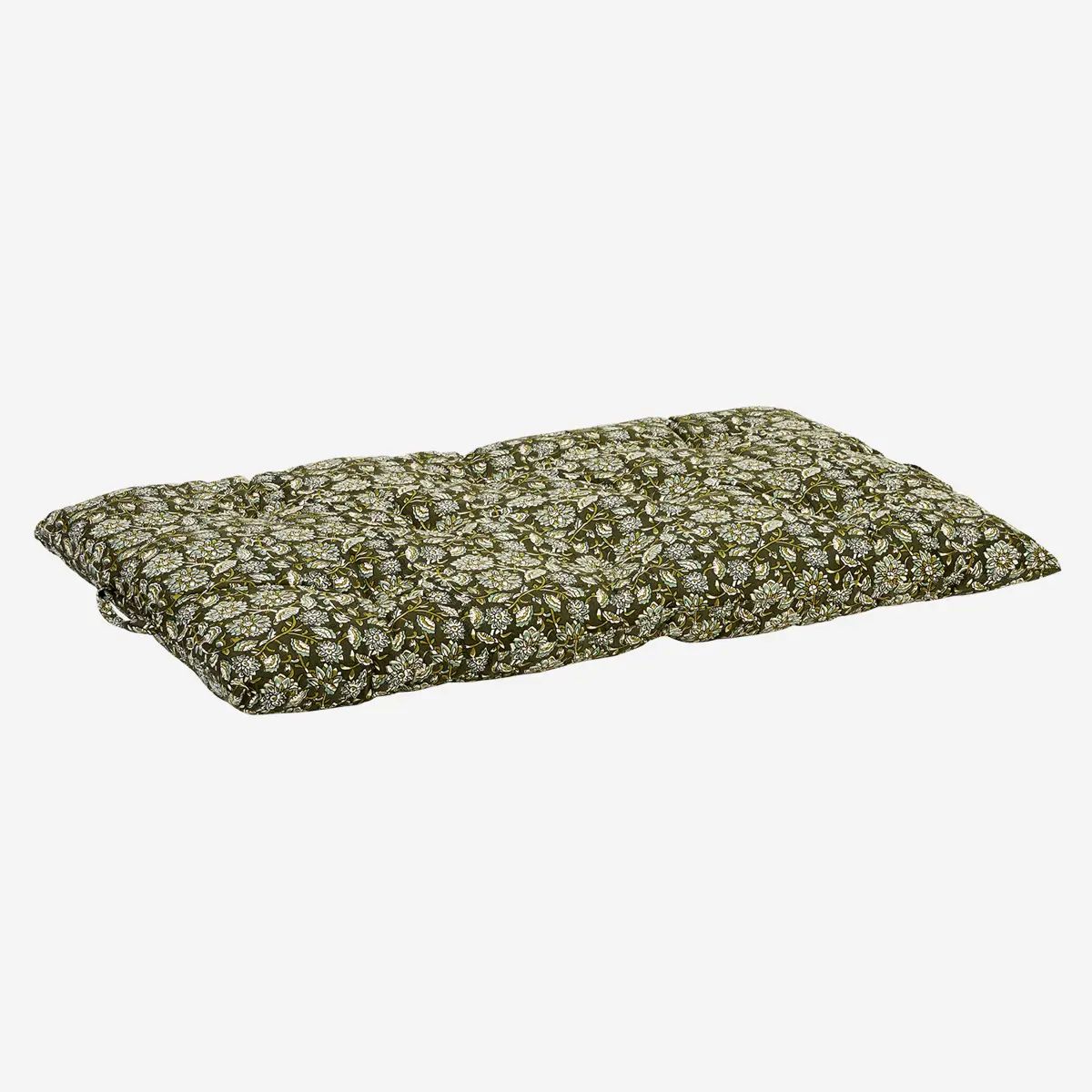 Madam stoltz printed cotton mattress dark green flower 60x100cm