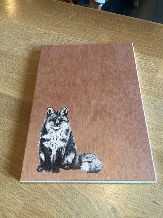 houten schilderij vos