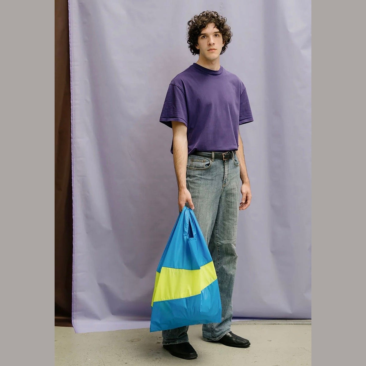 Susan Bijl the new shopping bag Wave & Fluo Yellow LARGE