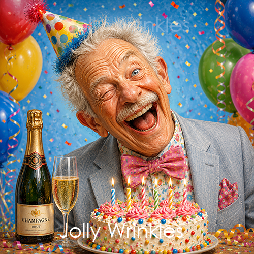 Jolly wrinkles wenskaart jaartje ouder