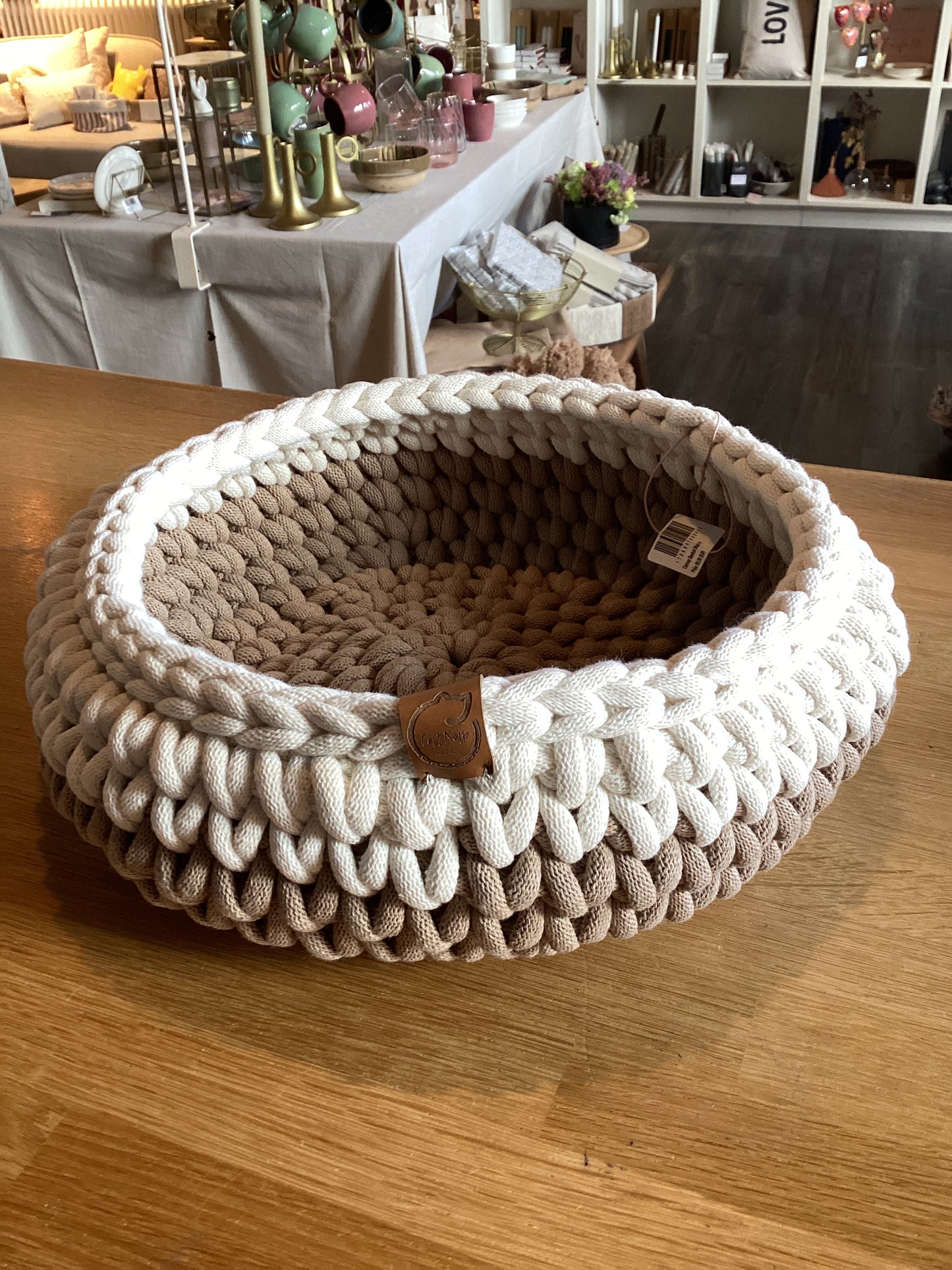 CatNapBasket zand/wit maat M