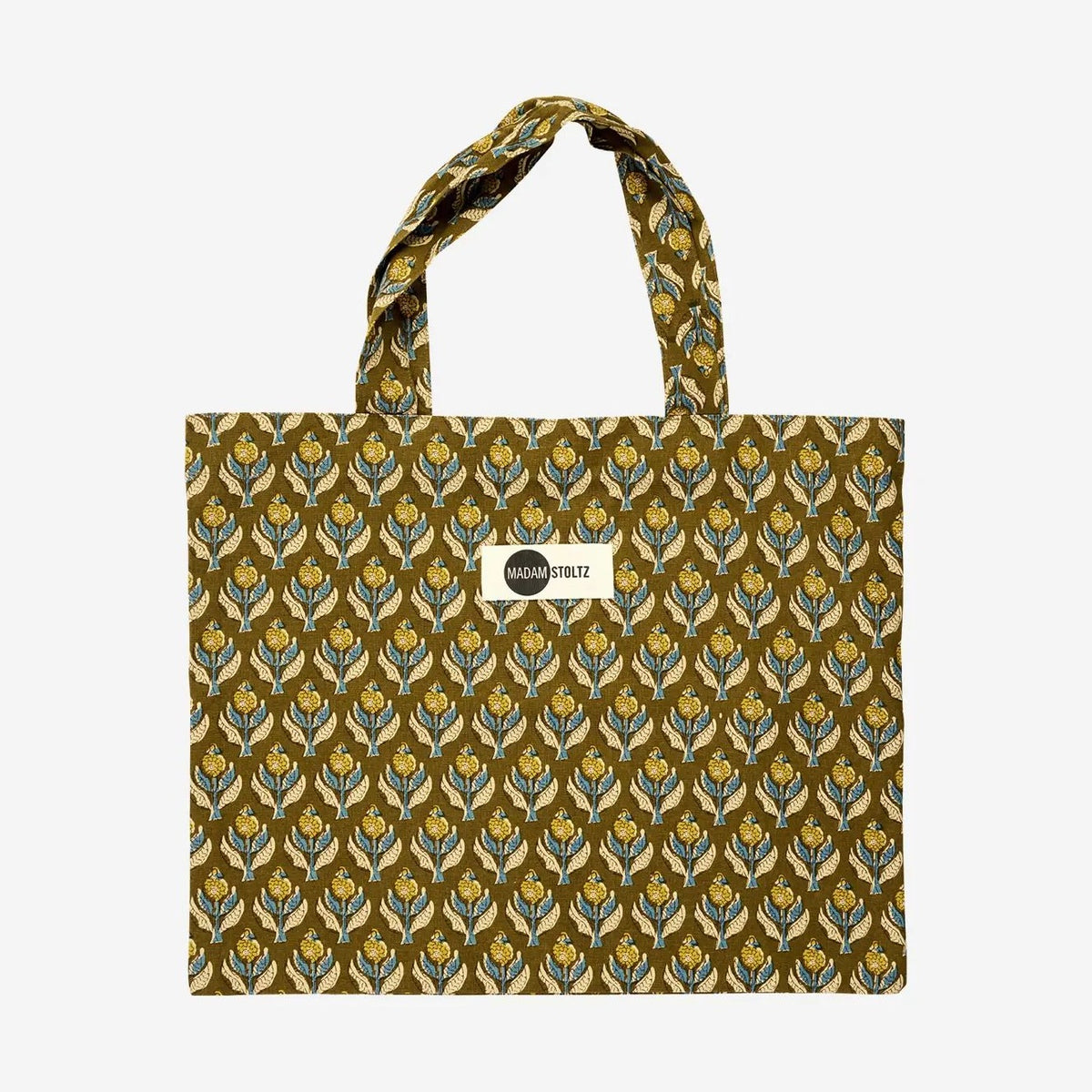 Madam stoltz printed totbag 47x40cm brown