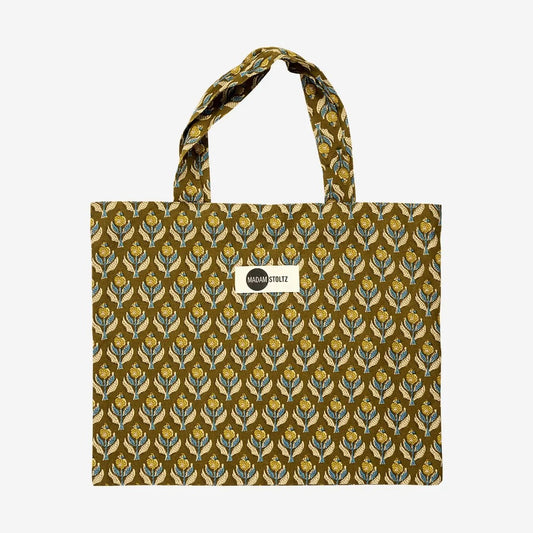 Madam stoltz printed totbag 47x40cm brown