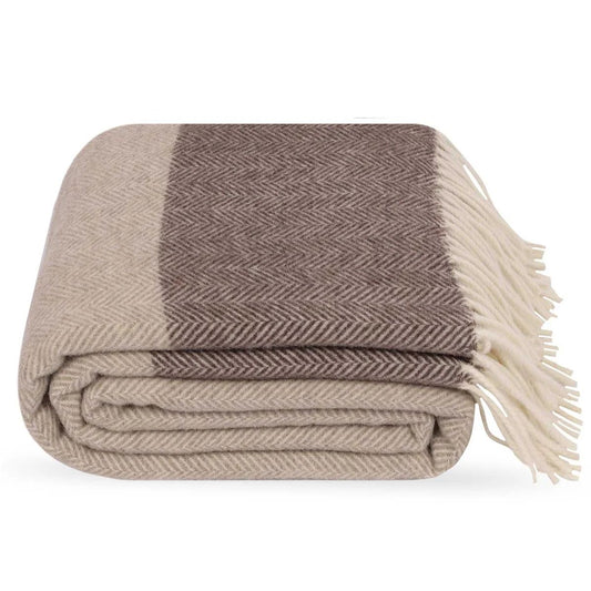Belpo Wallace Plaids - 100% Australian Wool Natural Brown