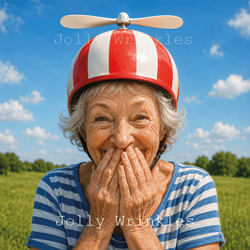 Jolly wrinkles wenskaart helm en propellor