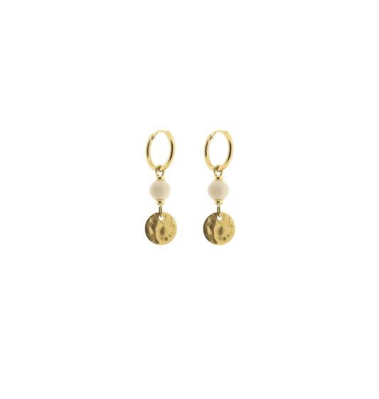Solid gold earring coin 6mm