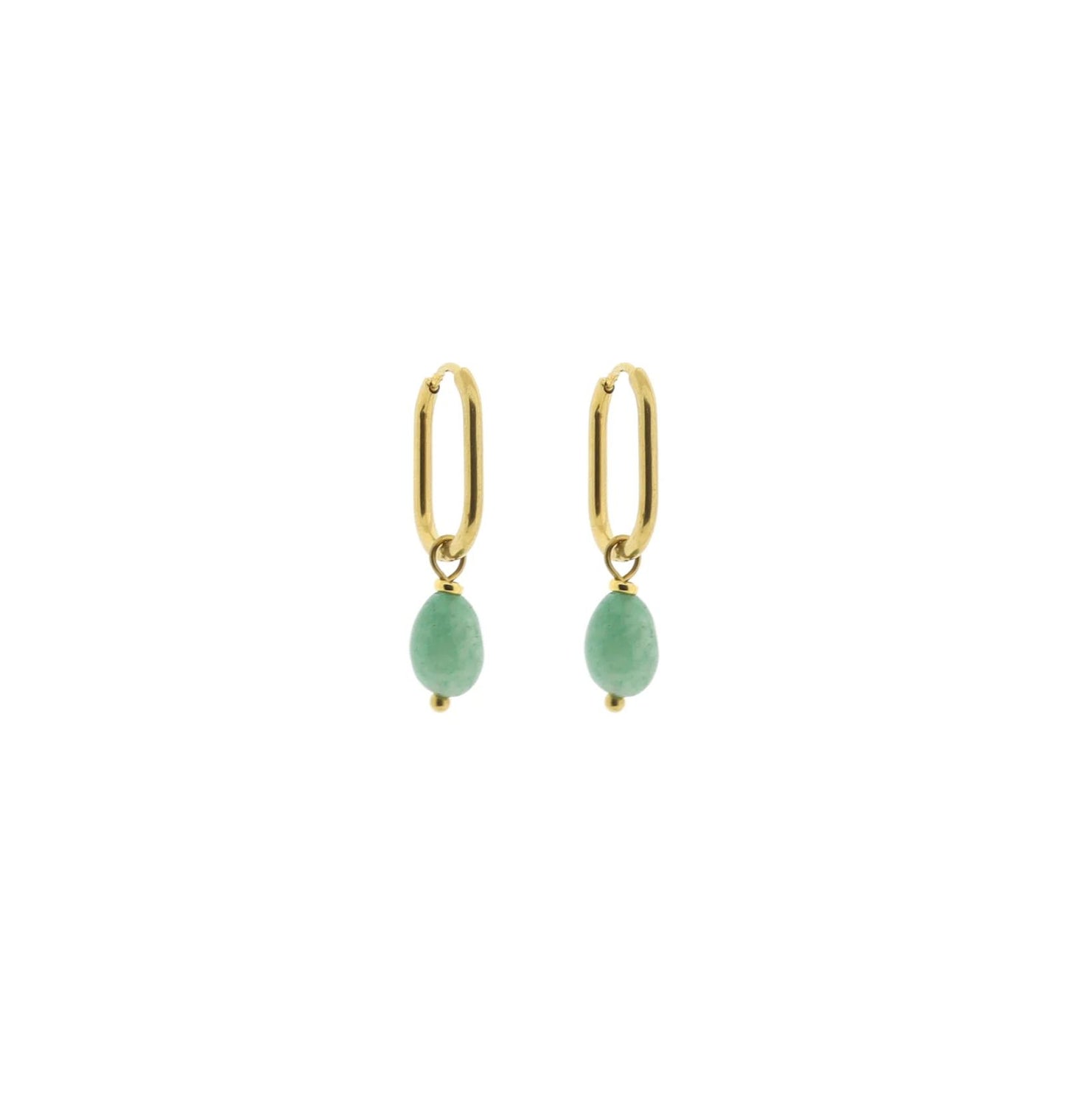 Solid gold earring oval