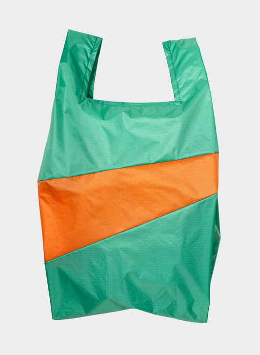 The new shopping bag holly green & orange large