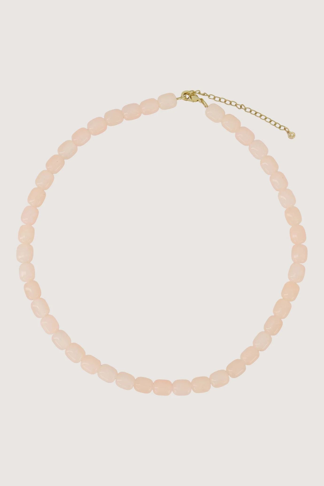 Smalle kralen ketting soft pink