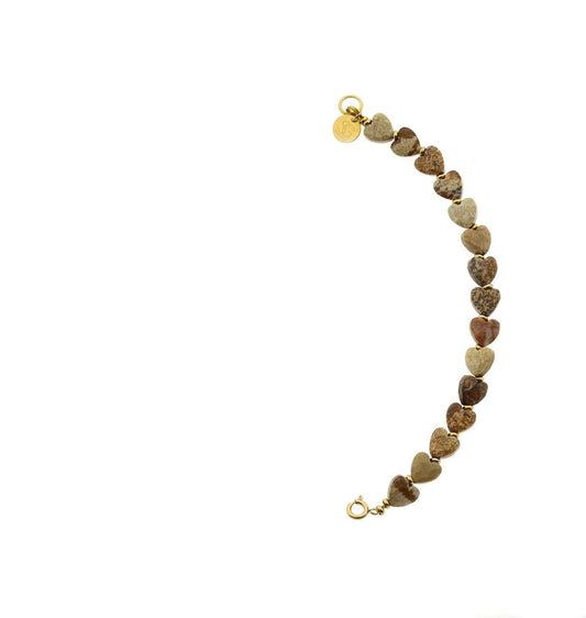 Solid gold connector necklace heart (8x8mm)