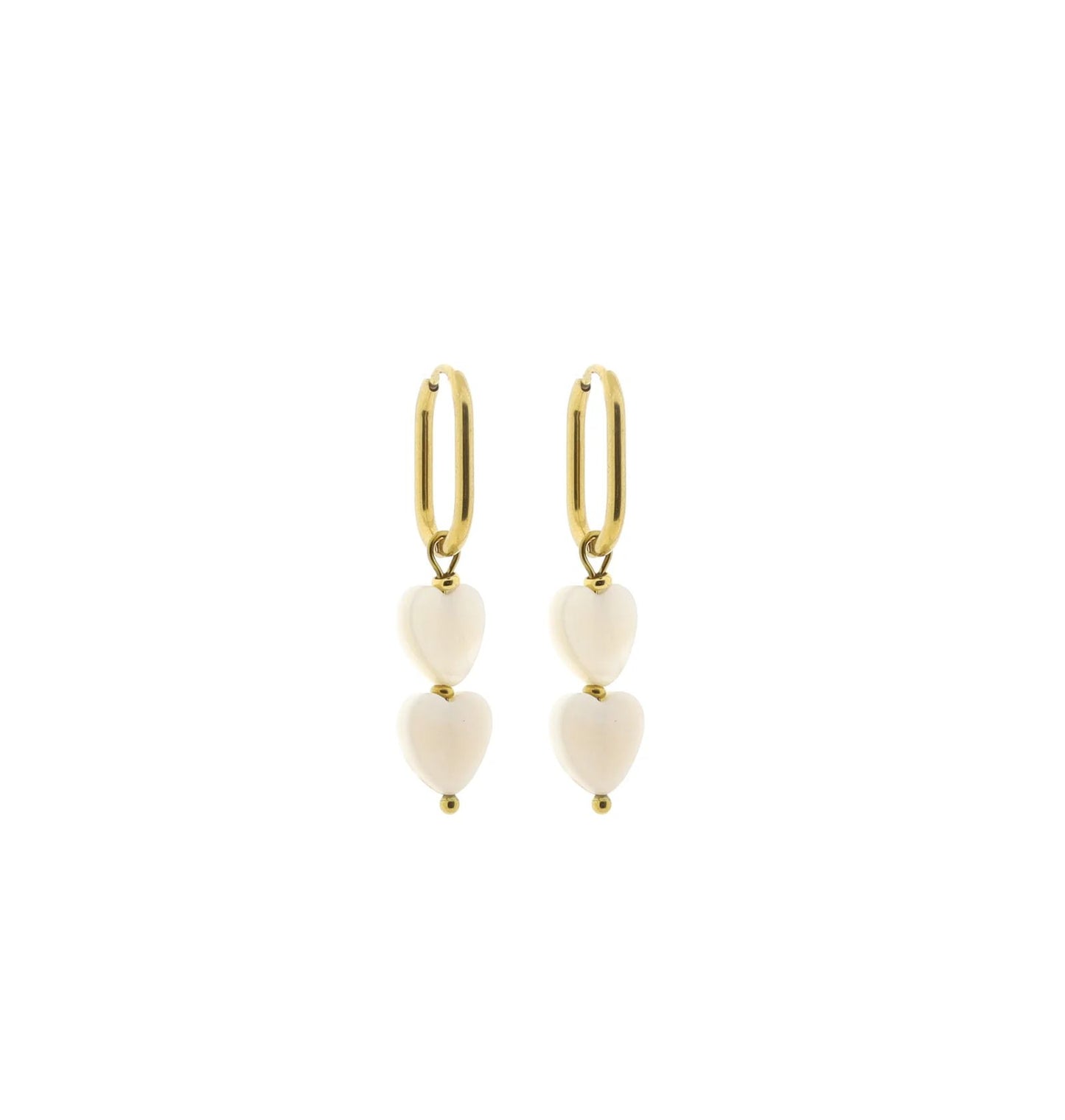 Solid gold earring oval