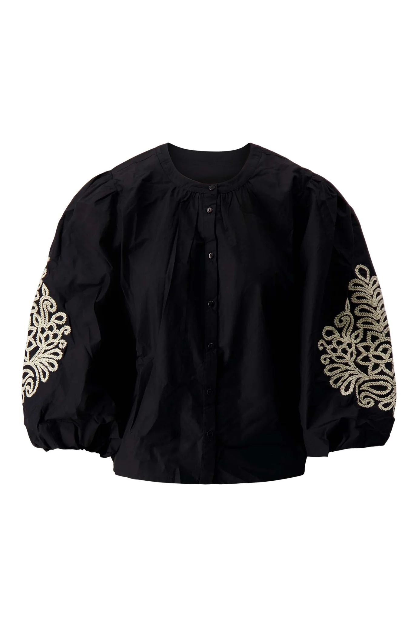 Blouse met borduur mouwen