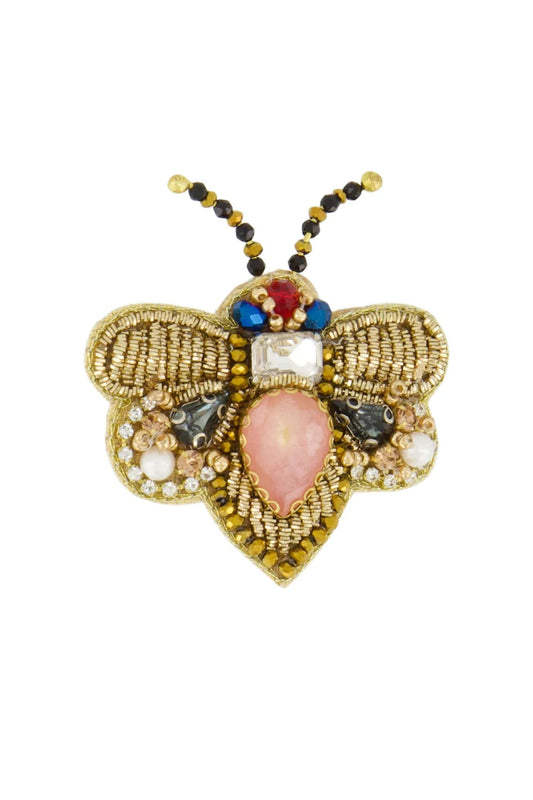 Zusss vlinder broche moss green