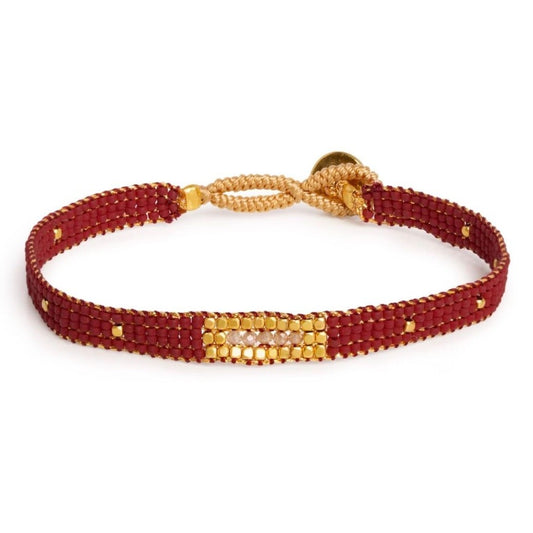 Ibu bracelet jill 5 stones maroon