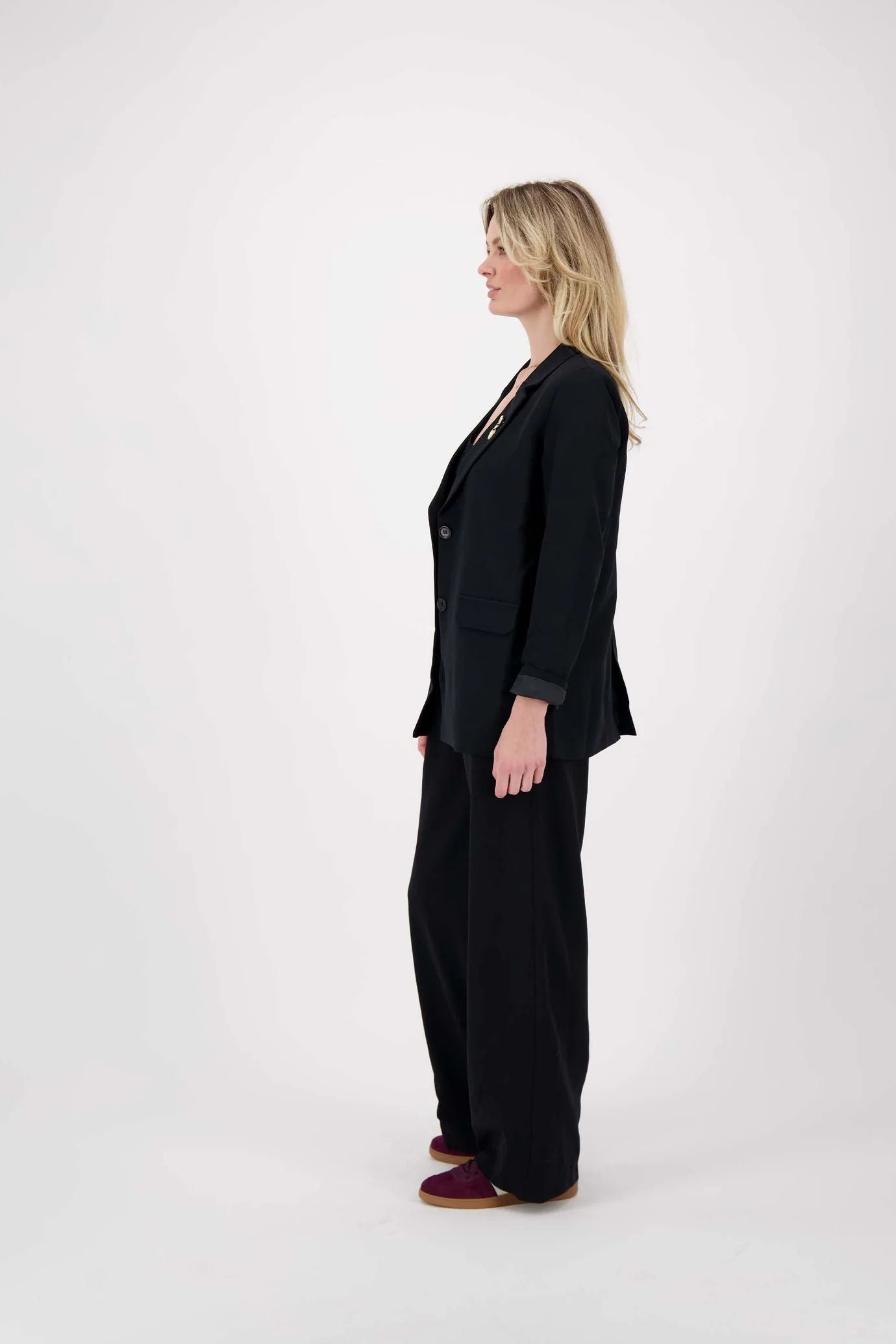 Blazer met broche zwart
