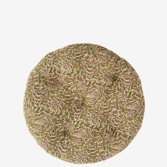 Madam stoltz round cotton chair pad honey rose
