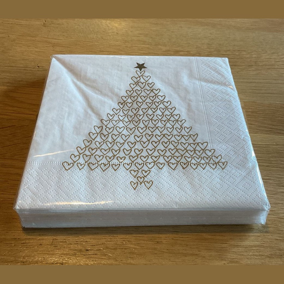 Mijn Stijl servetten kerstboom hartjes
