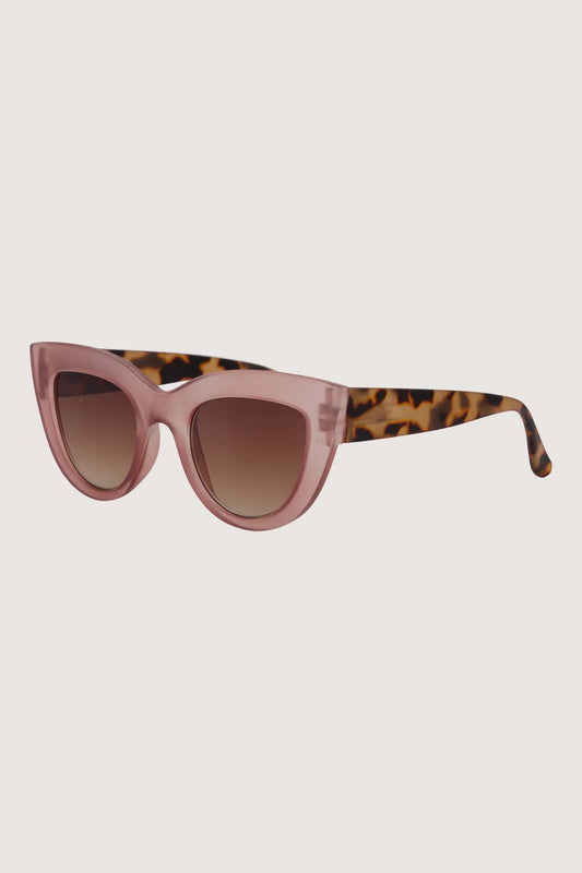 Zusss cat eye zonnebril met panterprint details incl koker