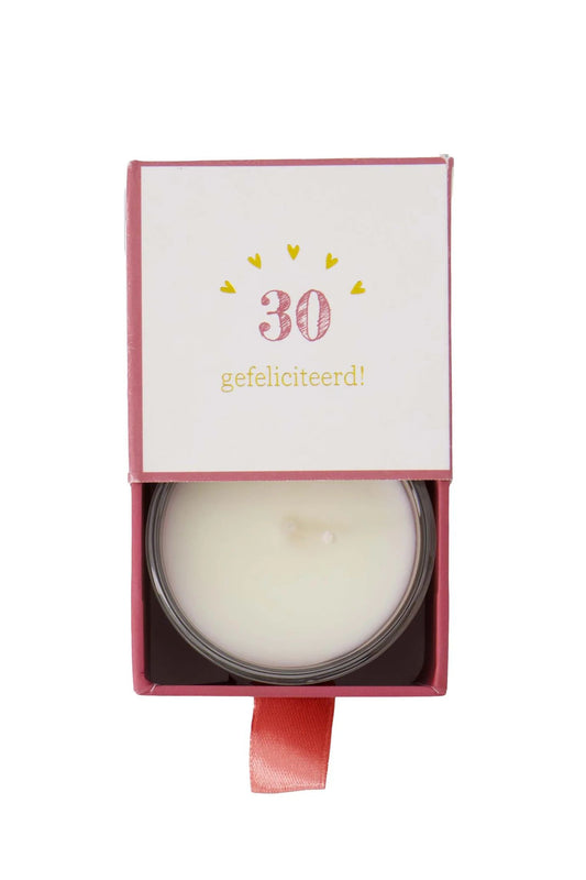Geurkaars Glas In Doosje 30 Gefeliciteerd