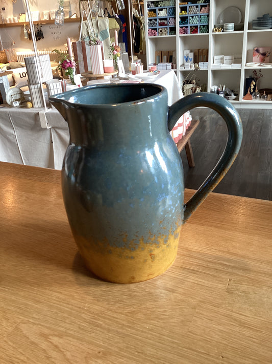 Blauw/ oker kan