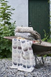 Klippan tulip grey 130x180cm woven blanker 100% lambs wool