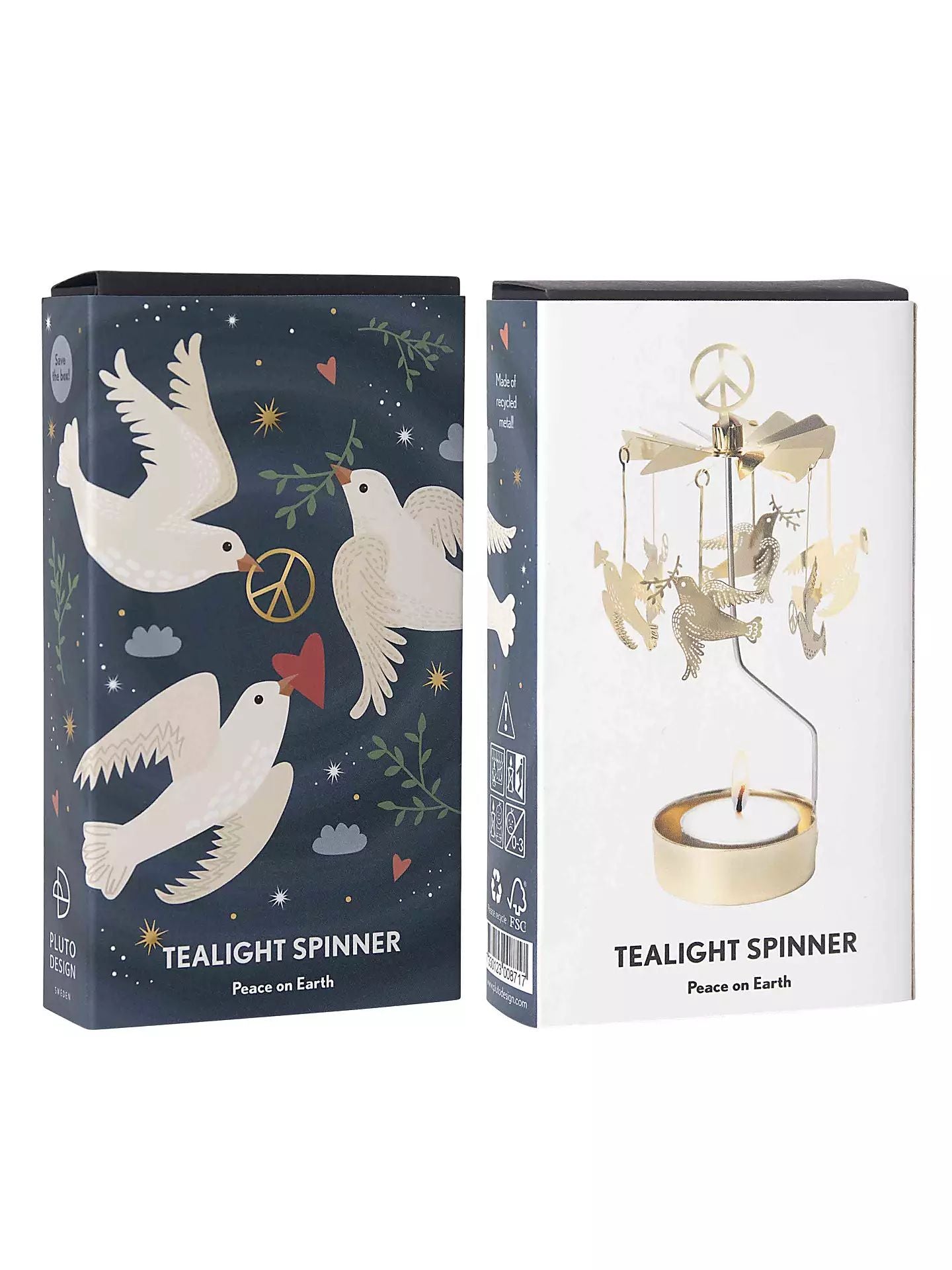 Pluto theelicht spinner peace on earth