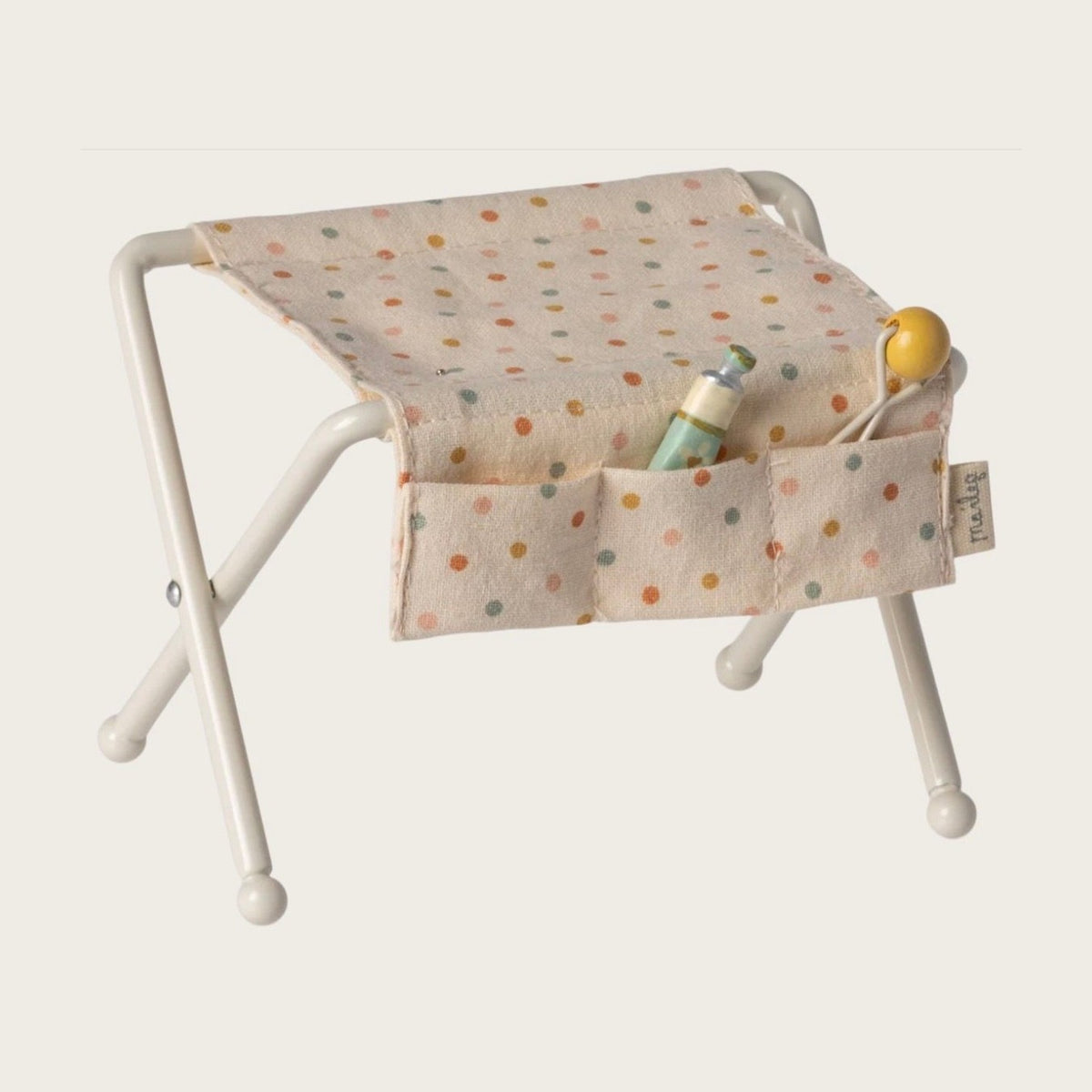 Maileg nursery table baby mouse off white