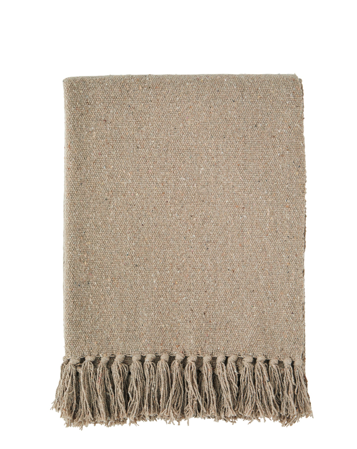 Madam Stoltz Recycled cotton throw sand