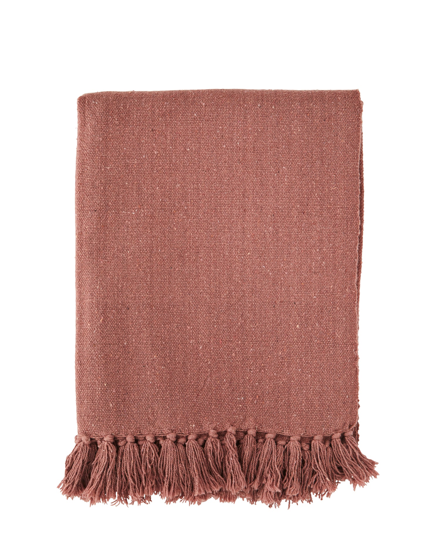 Madam Stoltz Recycled  cotton throw Dusty rose