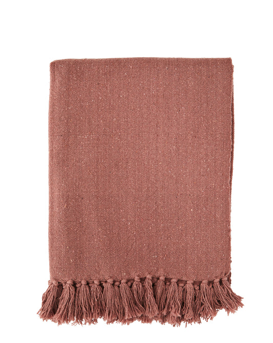 Madam Stoltz Recycled  cotton throw Dusty rose