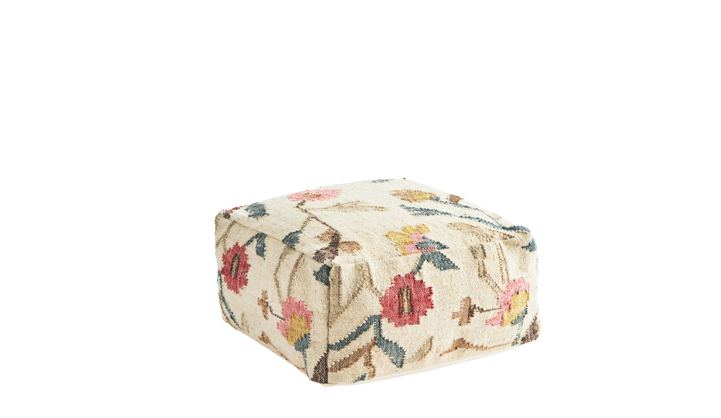 Madam Stoltz Hand geweven jute poef